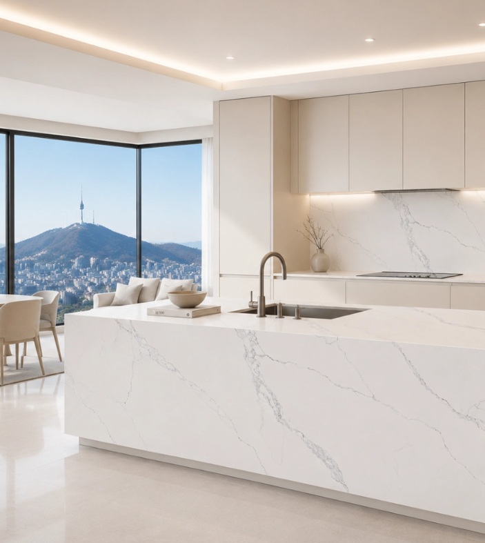 NE Slab N-STATUARIO 施工事例 1
